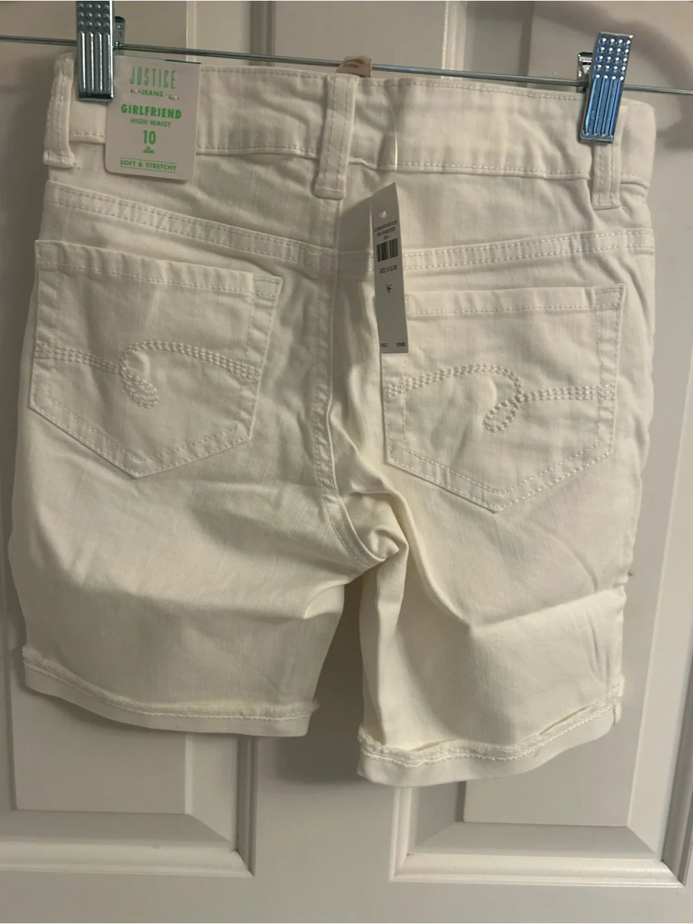 NWT- Justice Girls White Denim Shorts